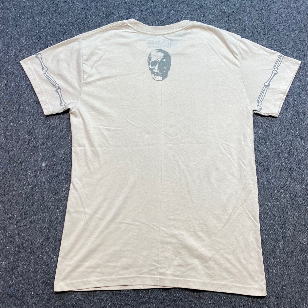 Weekend Warriors Dancing Skeleton TShirt Sz M Mens Tan Grunge Skater Streetwear - Picture 5 of 9